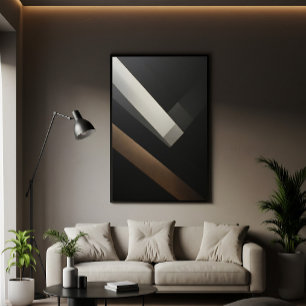 Minimalist Abstract Geometric Diagonal Bands Poster