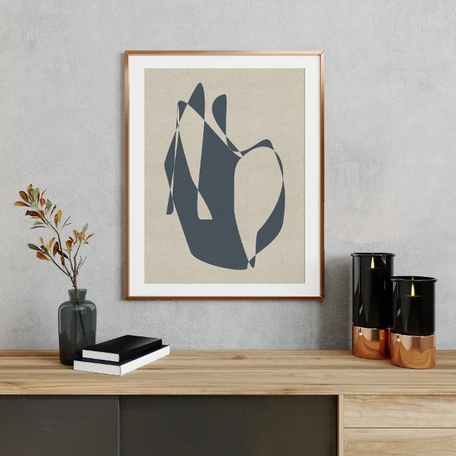 Minimalist Abstract Geometric Grey Neutral Shape Poster (Creator Uploaded)