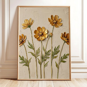 Minimalist Abstract Gold Cosmos Wall Art