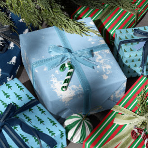 Minimalist Abstract Green Chic Christmas Tree Wrapping Paper