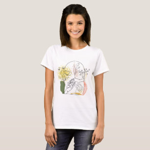 Minimalist Abstract Hand Portrait Line Art Drawing T-Shirt
