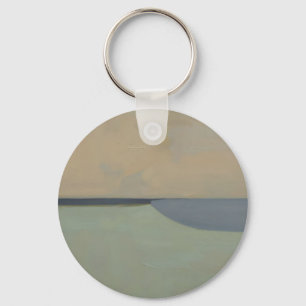 Minimalist Abstract Horizon Soft Neutral Landscape Key Ring