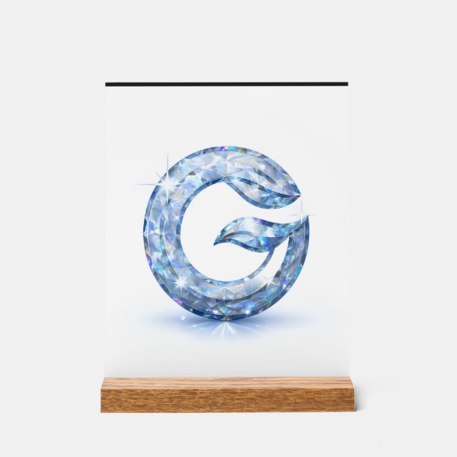 Minimalist Abstract Letter G  Acrylic Sign (Front)