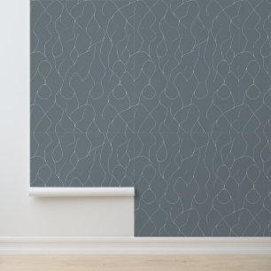 Minimalist Abstract Line Art on Grey Wallpaper