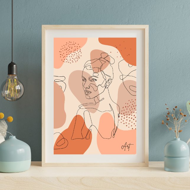 Minimalist Abstract Line Art Woman Wall Poster" Poster (Creator Uploaded)