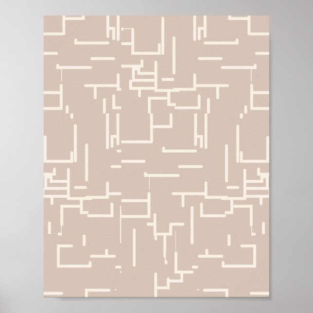 Minimalist Abstract Lines Neutral Beige Poster (Front)