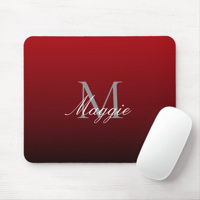 minimalist abstract marsala red burgundy maroon mouse pad (With Mouse)