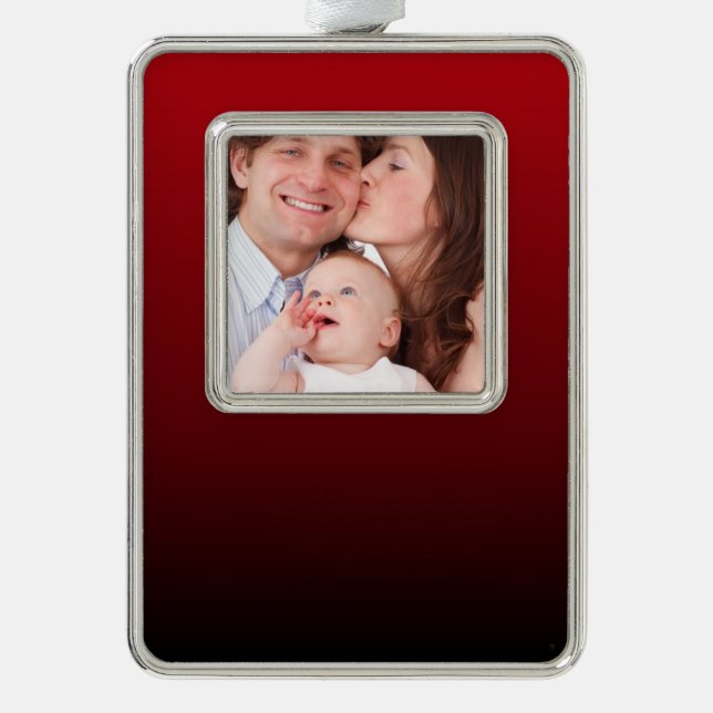 minimalist abstract marsala red burgundy maroon silver plated framed ornament (Front)