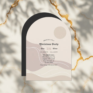 Minimalist Abstract Modern Arch Christmas Party Invitation