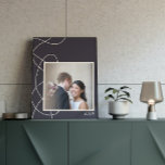 Minimalist Abstract Navy Blue Personalized Photo Poster<br><div class="desc">Frame your favorite photo with this minimalist abstract art in dark navy blue and cream,  and personalize it with your special date.</div>