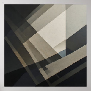 Minimalist Abstract Neutral Diagonal Stripe Poster
