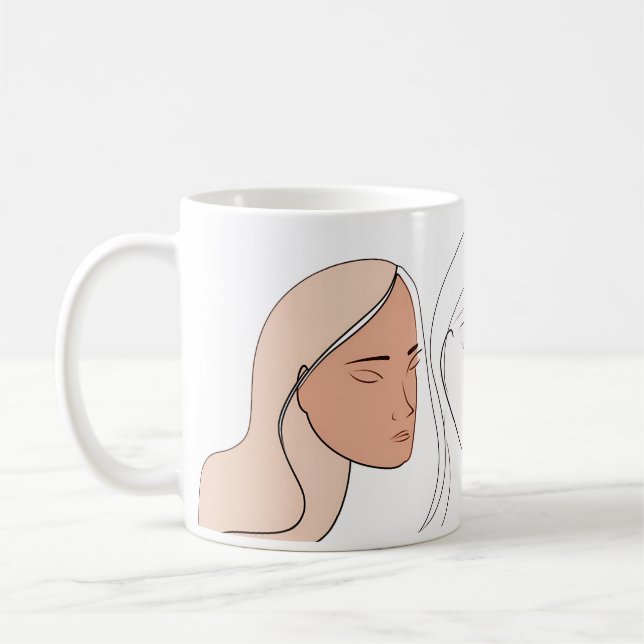 Minimalist Abstract Of Line Art Coffee Mug (Left)