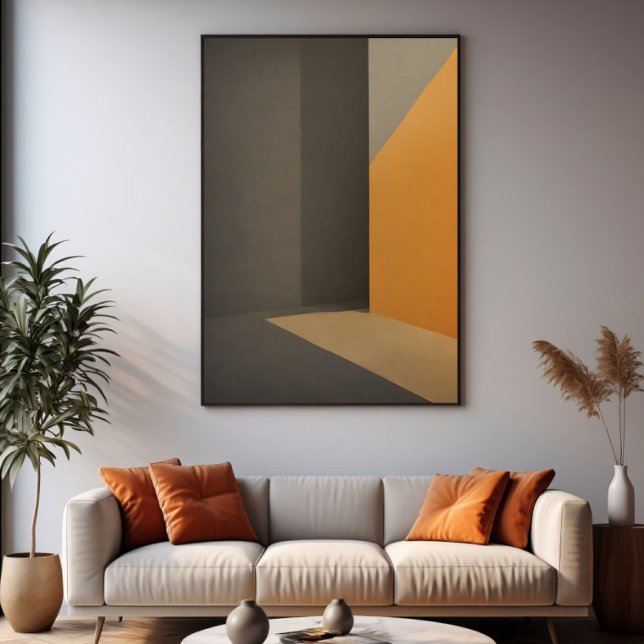 Minimalist Abstract Orange and Grey Poster (Creator Uploaded)