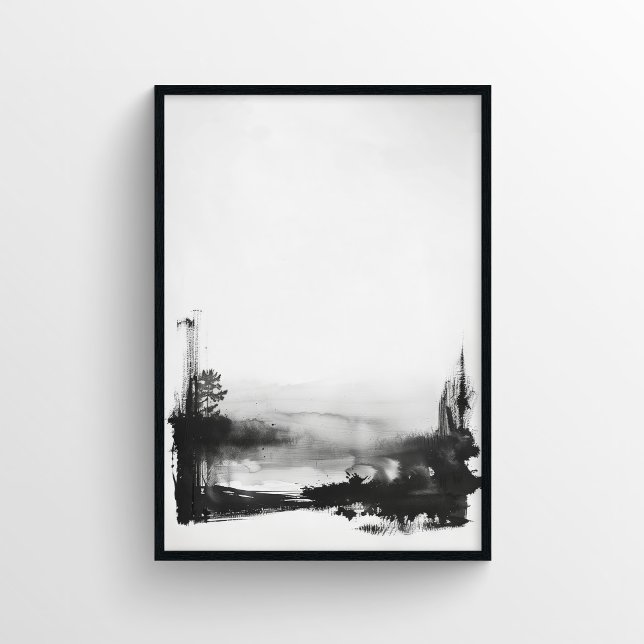 Minimalist Abstract Painting in Black and White Poster (Creator Uploaded)