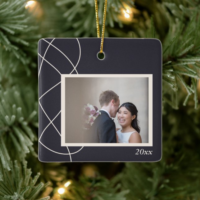 Minimalist Abstract Photo Background Personalized Ceramic Ornament (Tree)