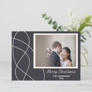 Minimalist Abstract Photo Background Personalized Holiday Card