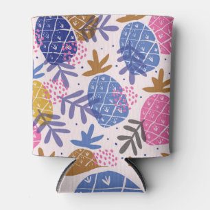 Minimalist Abstract Pineapple Doodle Can Cooler