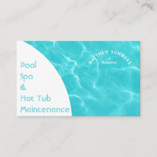 Minimalist Abstract Pool Water Ripples Oceania Business Card
