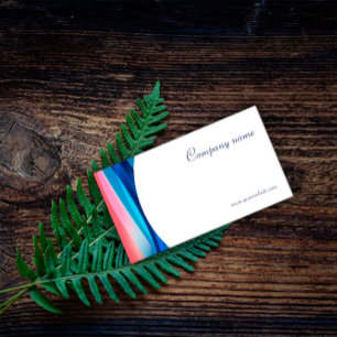 Minimalist abstract QR code blue Business Card