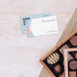 Minimalist abstract QR code pastel Business Card