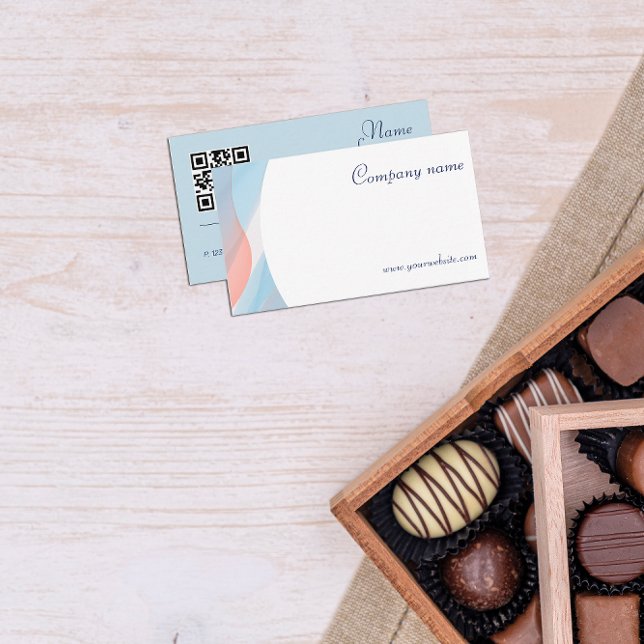 Minimalist abstract QR code pastel Business Card (Creator Uploaded)