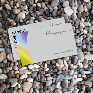 Minimalist abstract QR grey lavender Business Card