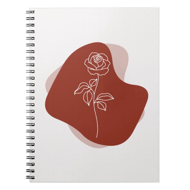Minimalist Abstract Rose Line Art  Notebook (Front)