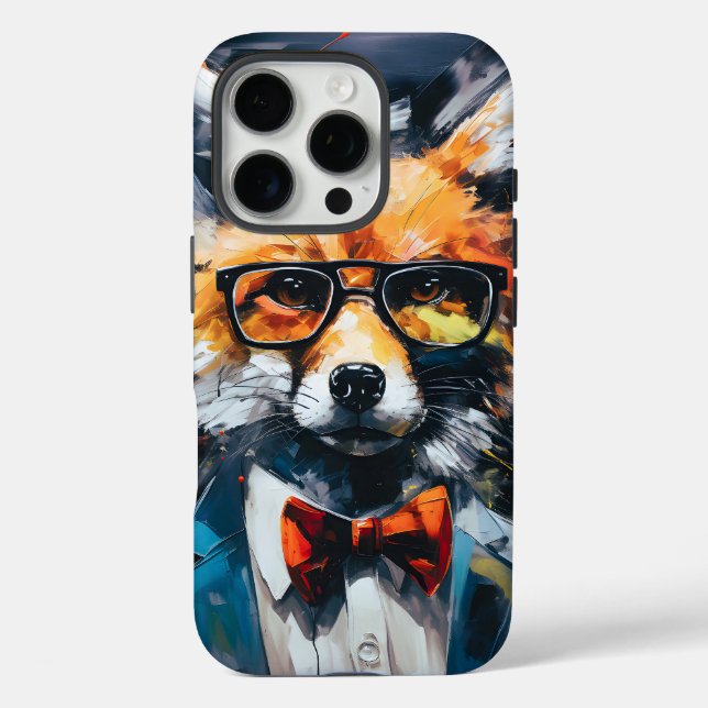 Minimalist Abstract Suited Fox Case-Mate iPhone Case (Back)