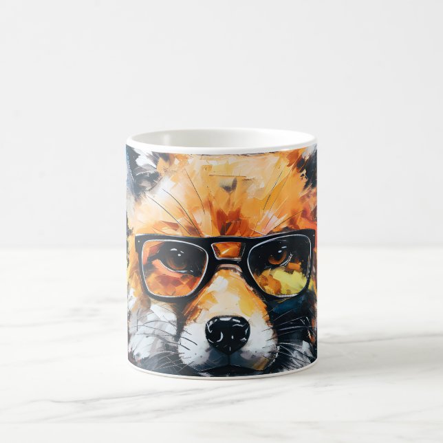 Minimalist Abstract Suited Fox Coffee Mug (Center)