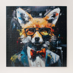 Minimalist Abstract Suited Fox Jigsaw Puzzle