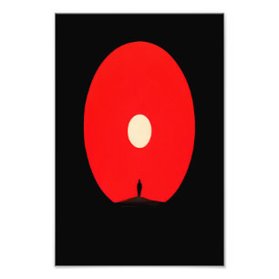 Minimalist Abstract Sunset Silhouette Art Photo Print