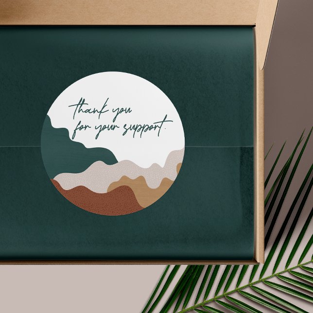 Minimalist Abstract Thank You Classic Round Sticke Sticker (Creator Uploaded)