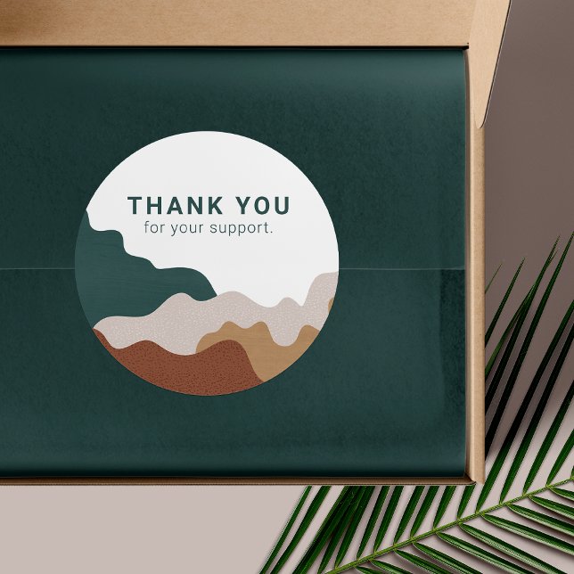 Minimalist Abstract Thank You Classic Round Sticker (Creator Uploaded)