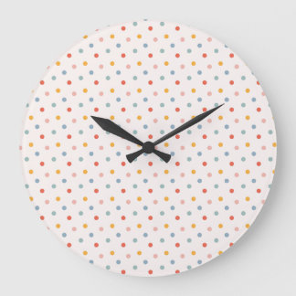 Minimalist Abstract Tiny Spots Pastel Earth Tones  Large Clock