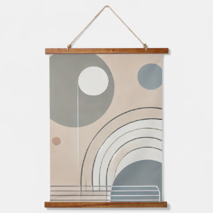 Minimalist Abstract Wood Topped Wall Tapestry