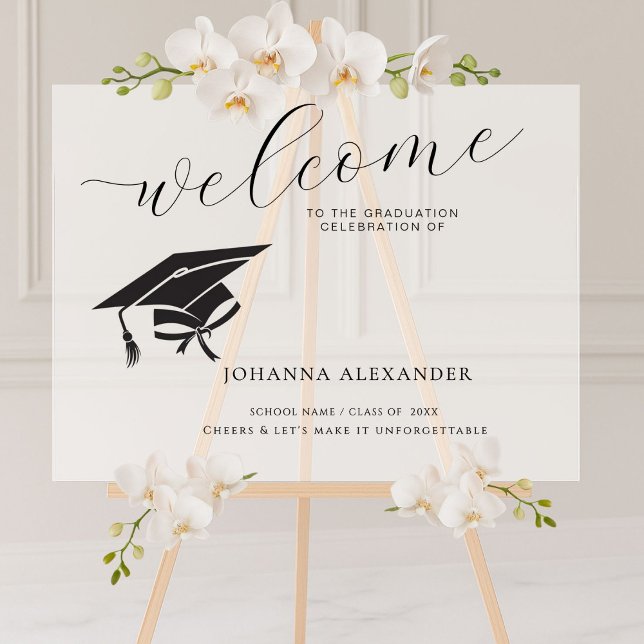 Minimalist Acrylic Graduation Party Welcome Sign (Creator Uploaded)