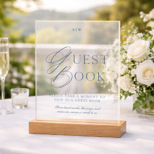 Minimalist Acrylic Wedding Guest Book Sign