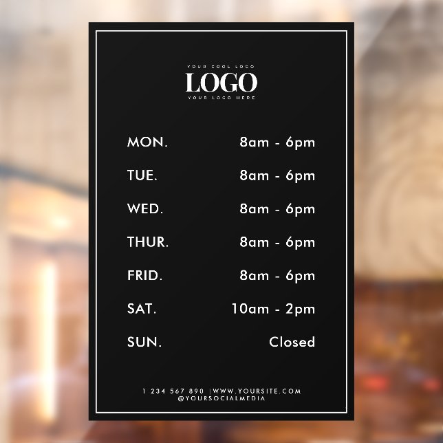 Minimalist Add Business Logo Opening Hours Frame (Sheet 2)