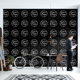 MINIMALIST ADD YOUR OWN LOGO BUSINESS DECOR BLACK WALLPAPER
