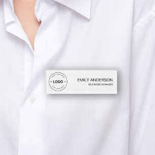 Minimalist Add Your Own Logo  Name Tag