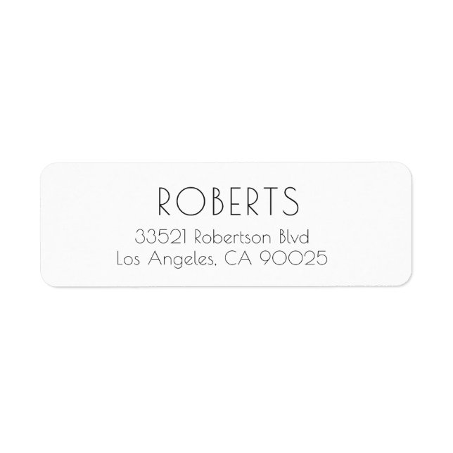 Minimalist Address Label Return Address Label (Front)