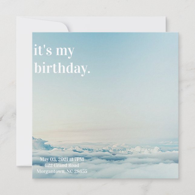 Minimalist Adults Elegant Birthday invitation (Front)