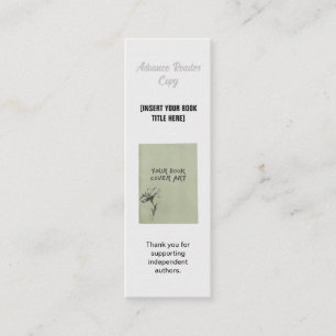 Minimalist Advance Reader Copy Author Bookmark Mini Business Card