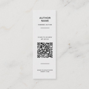 Minimalist Advance Reader Copy Author Bookmark Mini Business Card