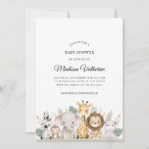 Minimalist Adventure Woodland Animals Baby Shower
