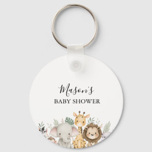 Minimalist Adventure Woodland Animals Baby Shower Key Ring