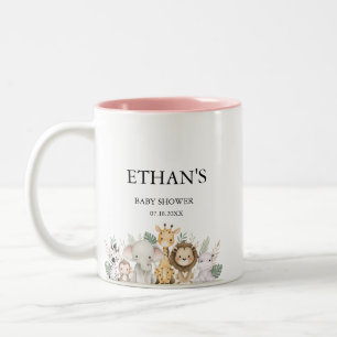 Minimalist Adventure Woodland Animals Baby shower Two-Tone Coffee Mug