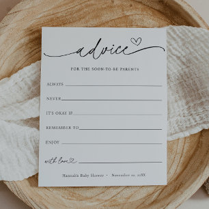Minimalist Advice for the Parents Baby Shower Card