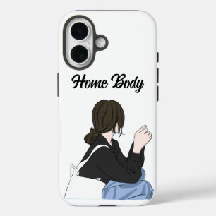 Minimalist Aesthetic Anime Girl White iPhone Case