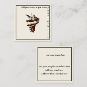 Minimalist aesthetic book author freelance writer square business card